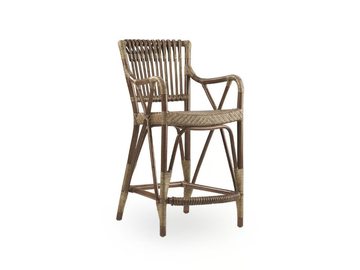 BLUES - High rattan stool with armrests by Sika Design - view 2